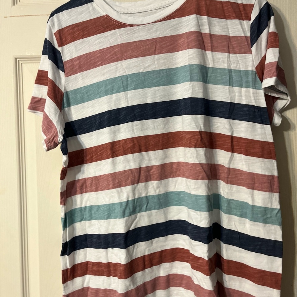 24/7 Comfort Apparel Multicolor Striped Tee